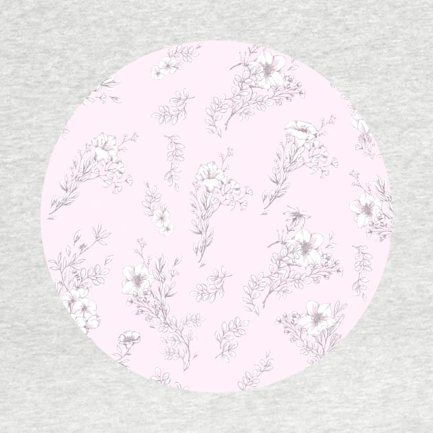 Flowers on pastel pink by joyandgrace